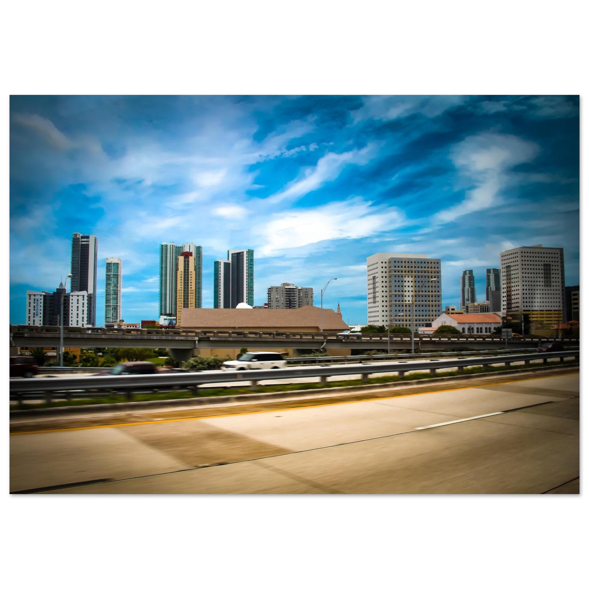 Miami Skyline Cityscape 2012 – Aluminium Print