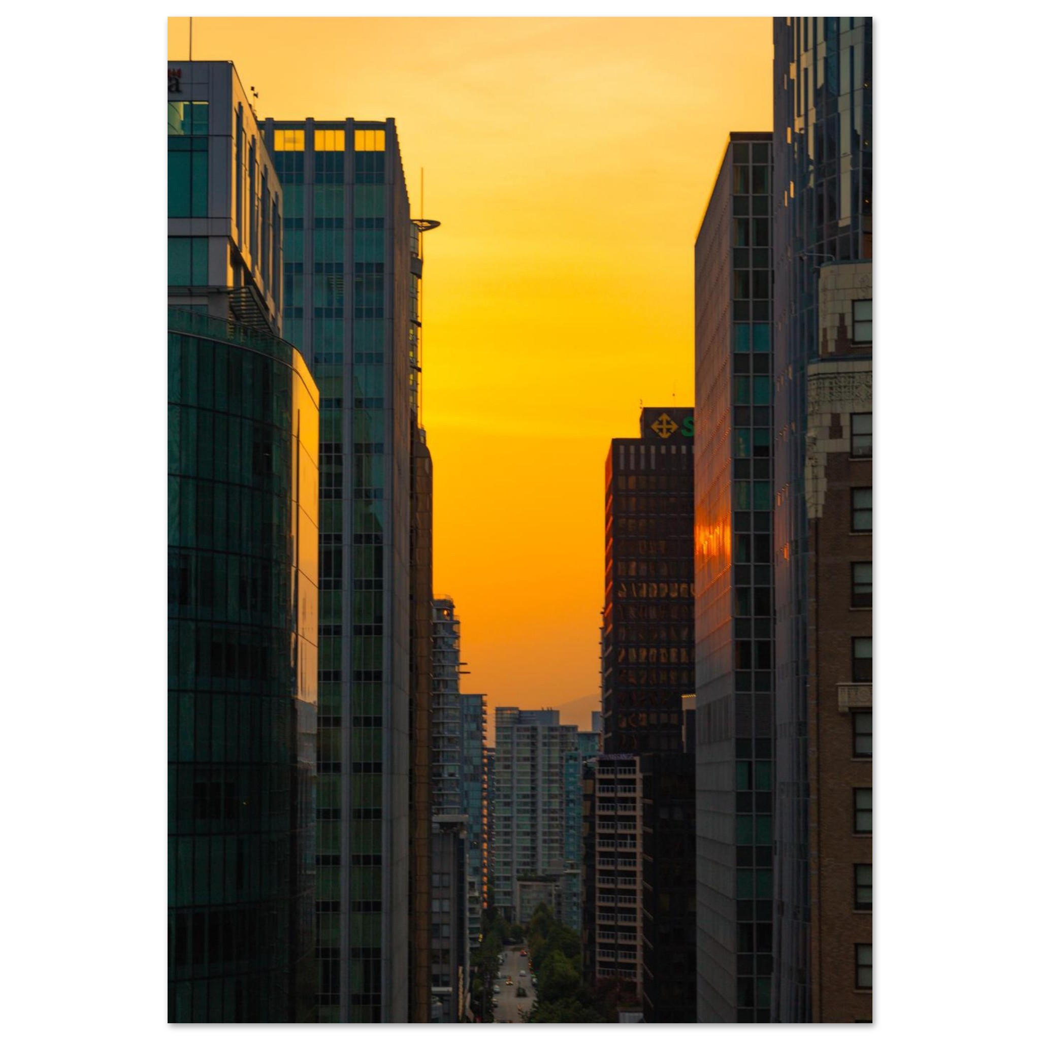 Vancouver Sunset Cityscape – Aluminium Print